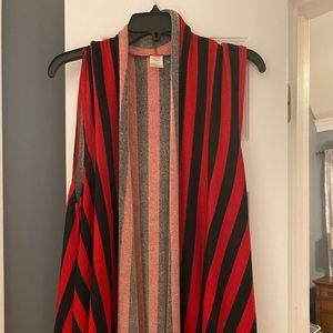 NWOT boutique red and black long cardigan like top